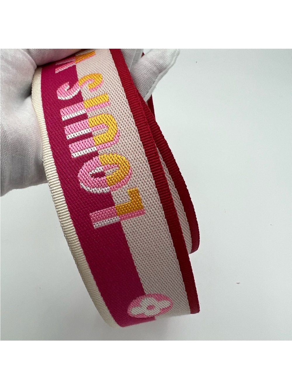 Louis Vuitton Jacquard Speedy Bandouliere 20 Shoulder Strap Fuchsia 💯 Authentic - Picture 5 of 11